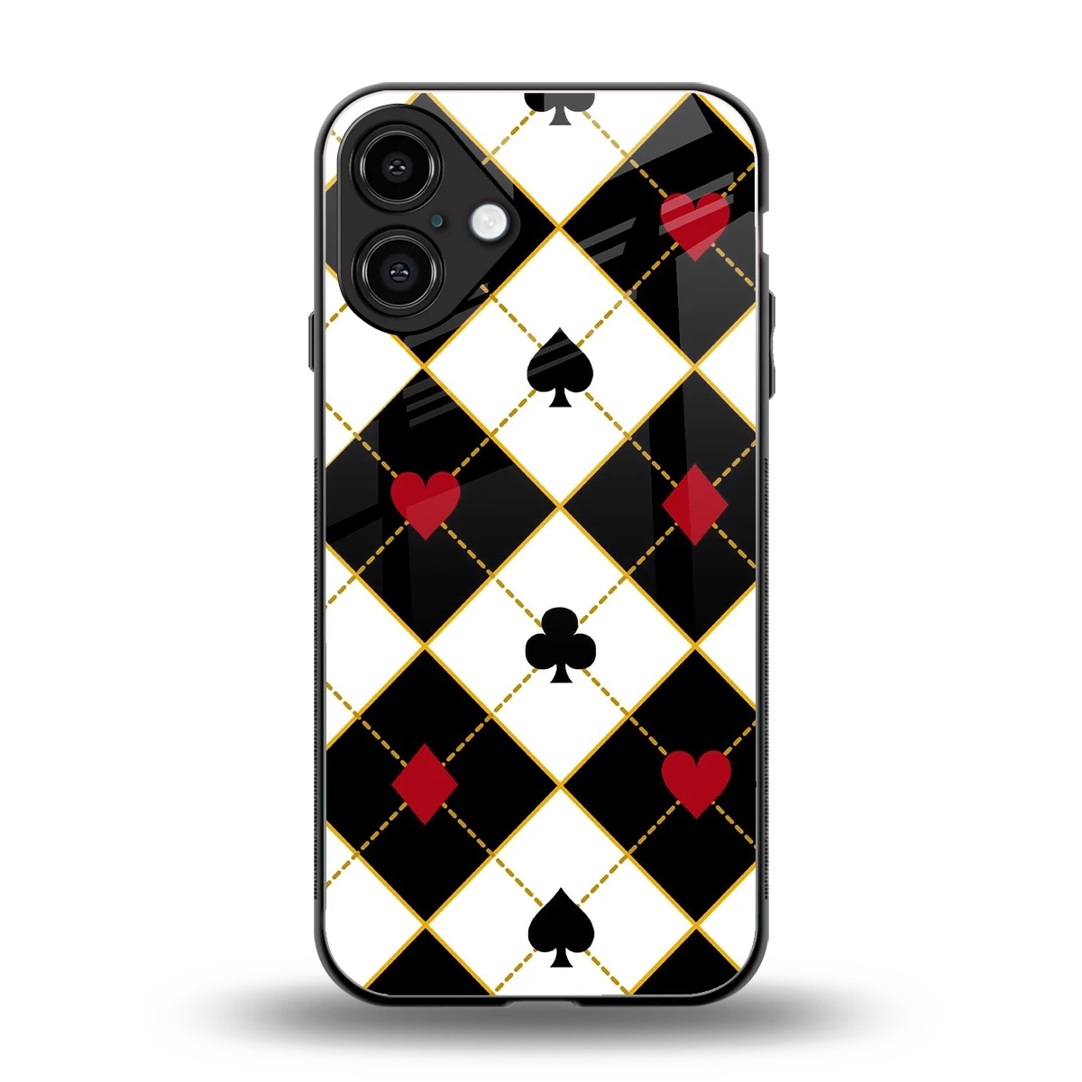 Poker Love back phone cover | glass case for iphone 16 plus