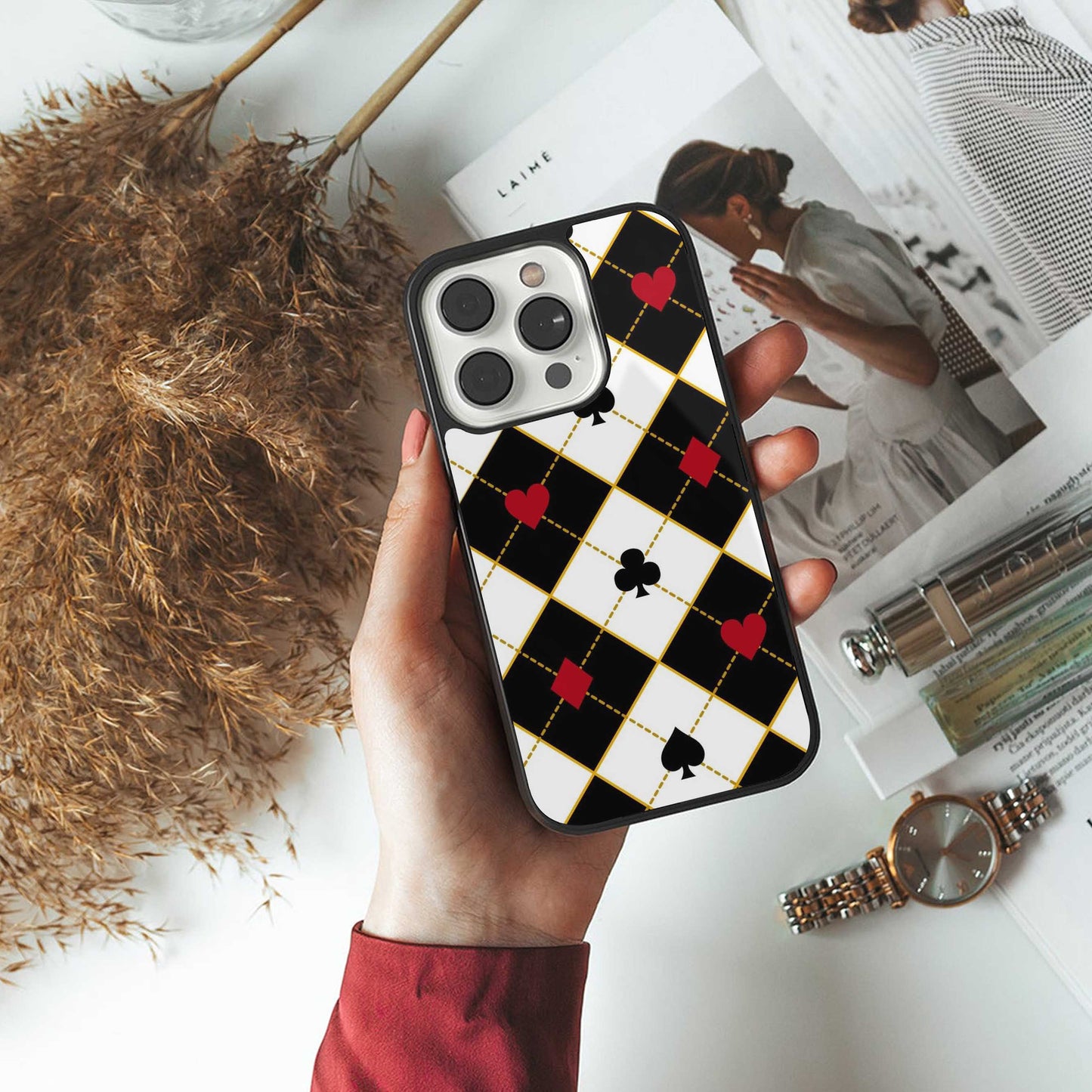 Poker Love Phone Case for Iphone 16 | Glass Case