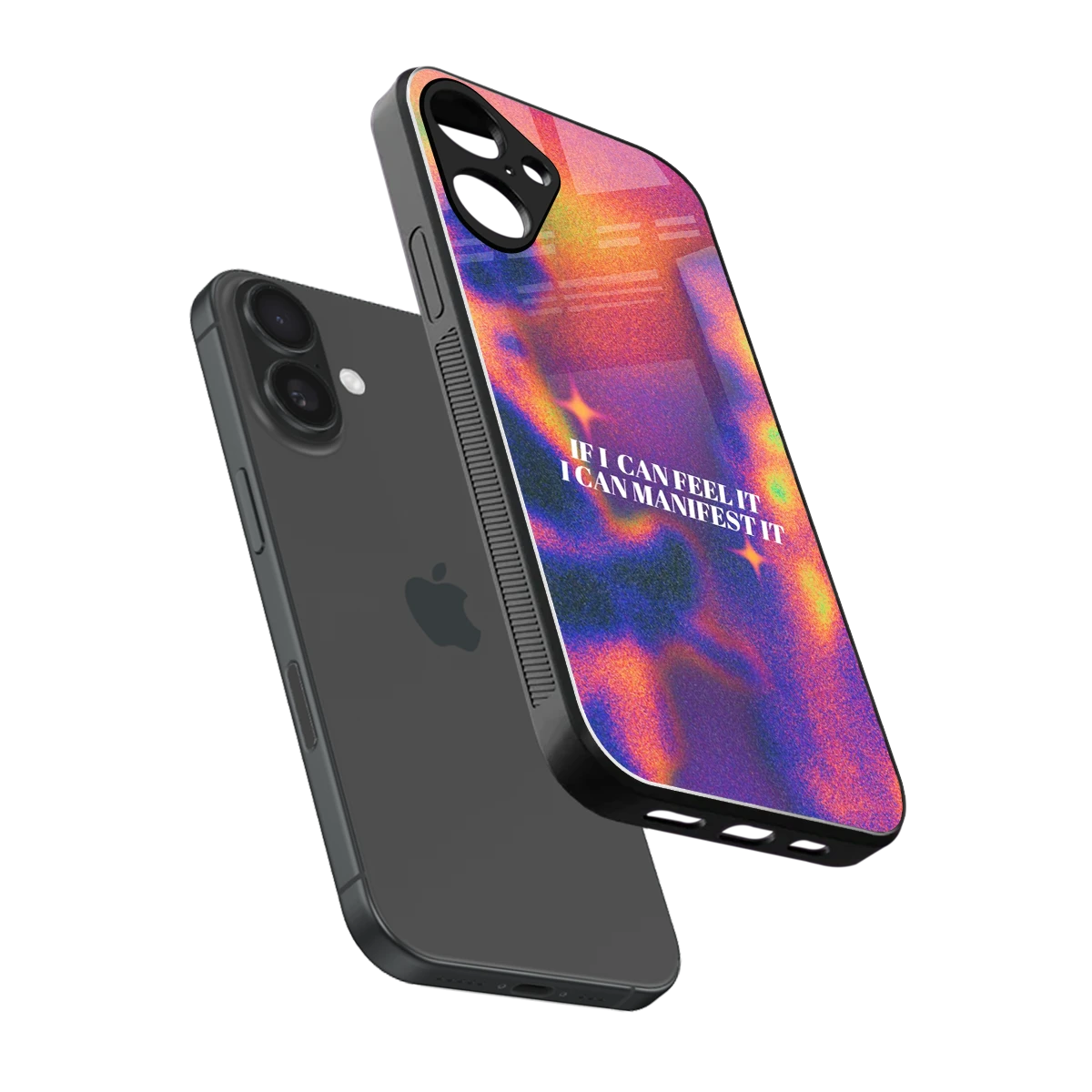 Power Within sleek iphone 16 plus cover with tempered glass back and TPU edges