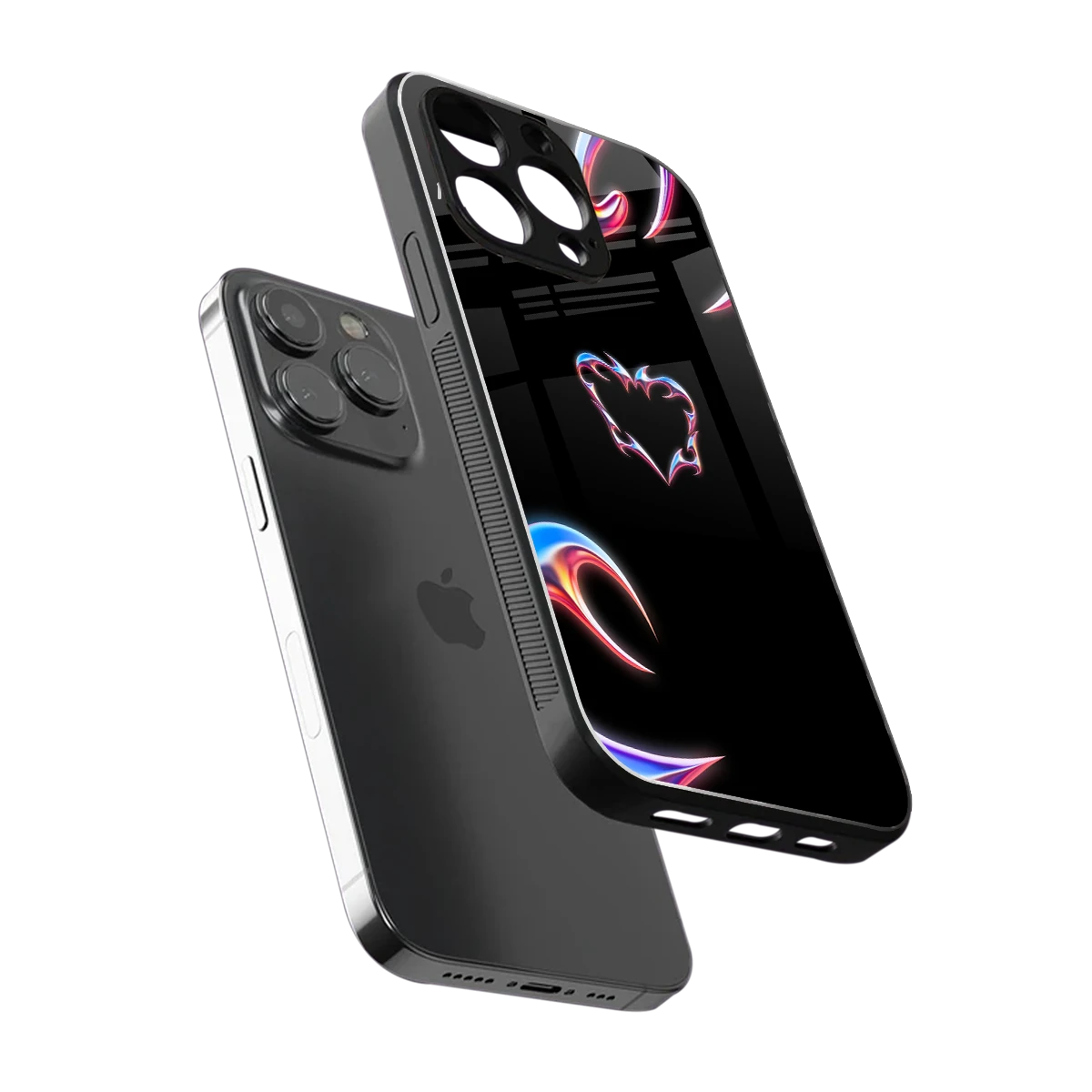 Prism Heart sleek iphone 15 pro max cover with tempered glass back and TPU edges