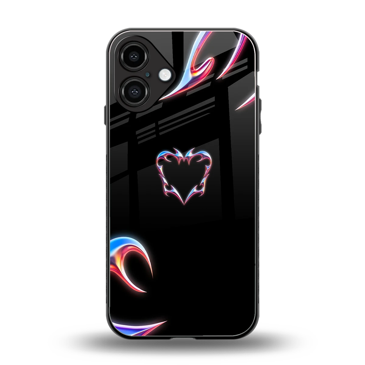 Prism Heart back phone cover | glass case for iphone 16 plus