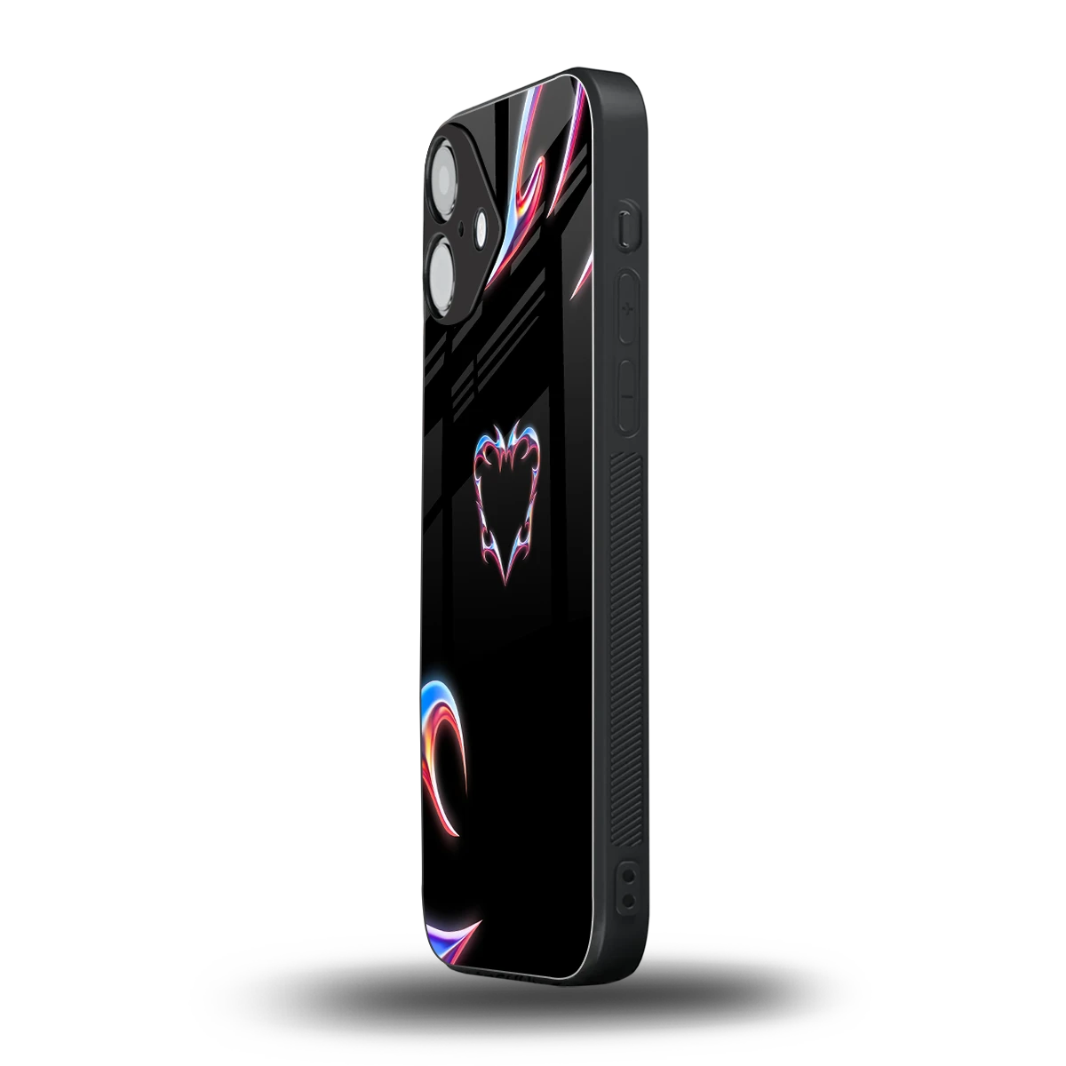 Prism Heart iphone 16 plus mobile cover | shockproof glass phone case