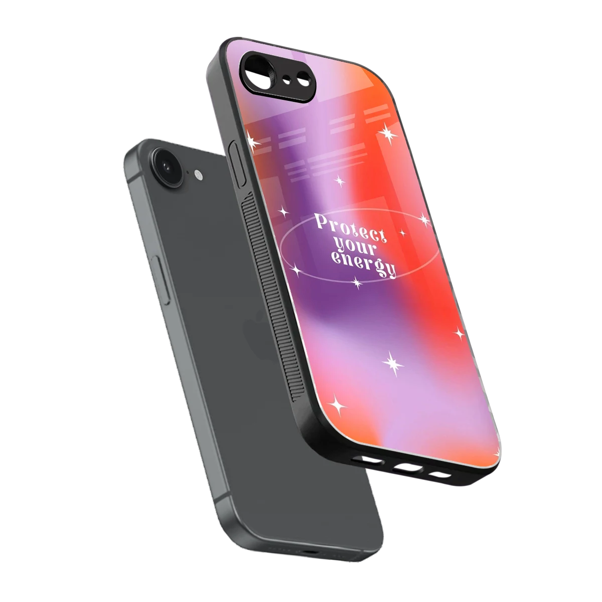 Protect Your Energy sleek iphone 16e cover with tempered glass back and TPU edges