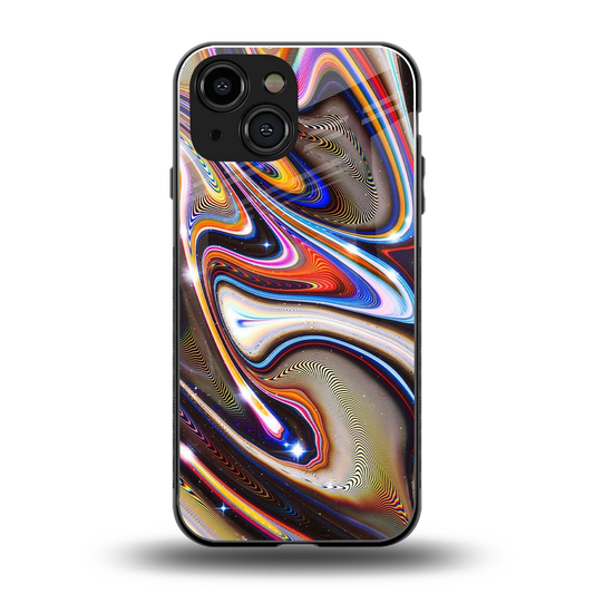 Psychedelic Marble back phone cover | glass case for iphone 13 mini