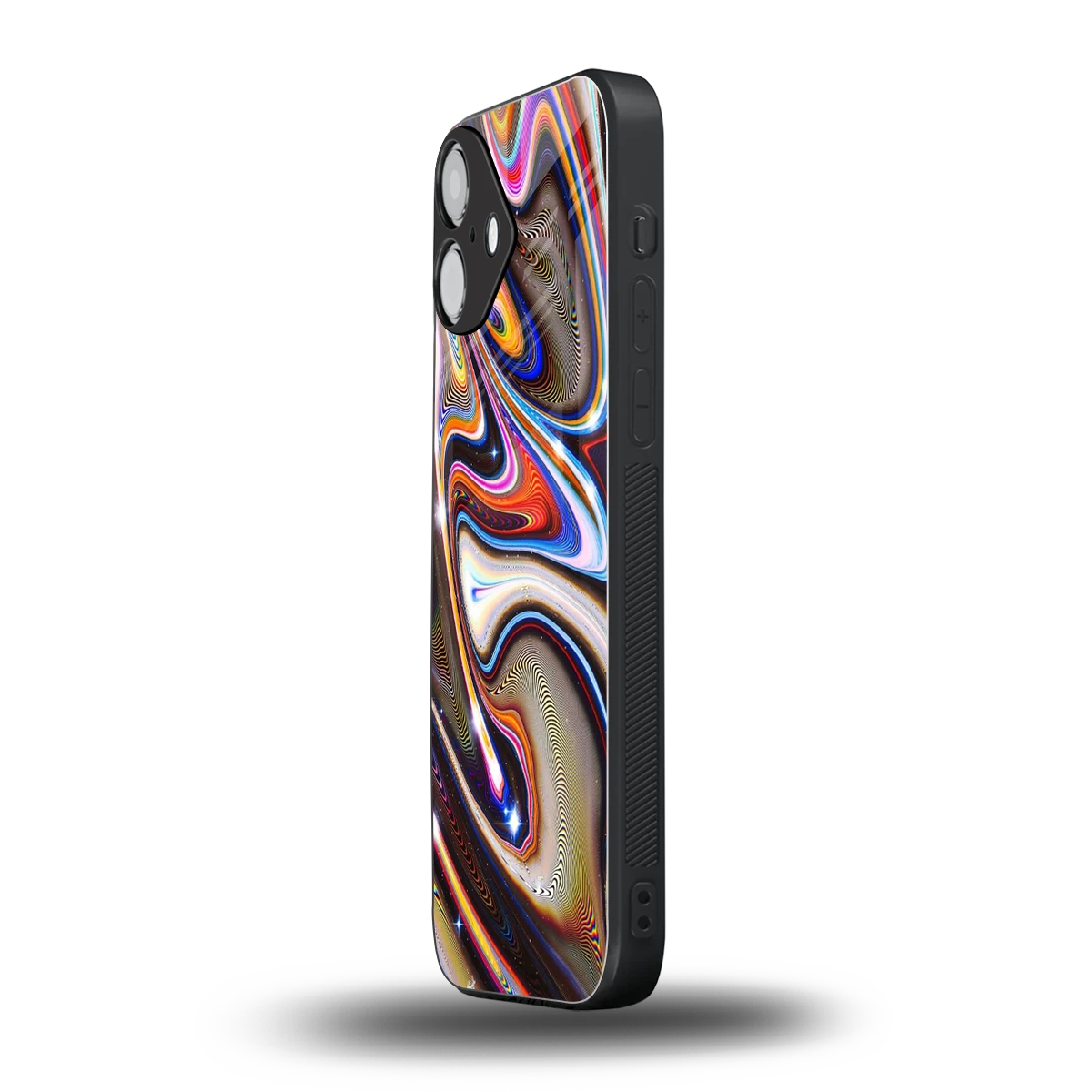 Psychedelic Marble iphone 16 plus mobile cover | shockproof glass phone case