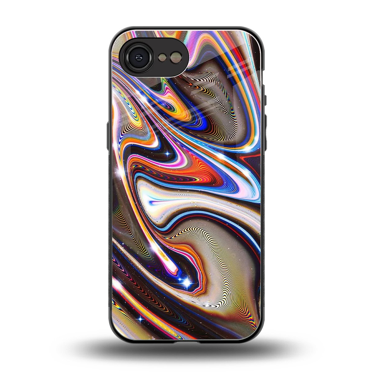Psychedelic Marble back phone cover | glass case for iphone 16e
