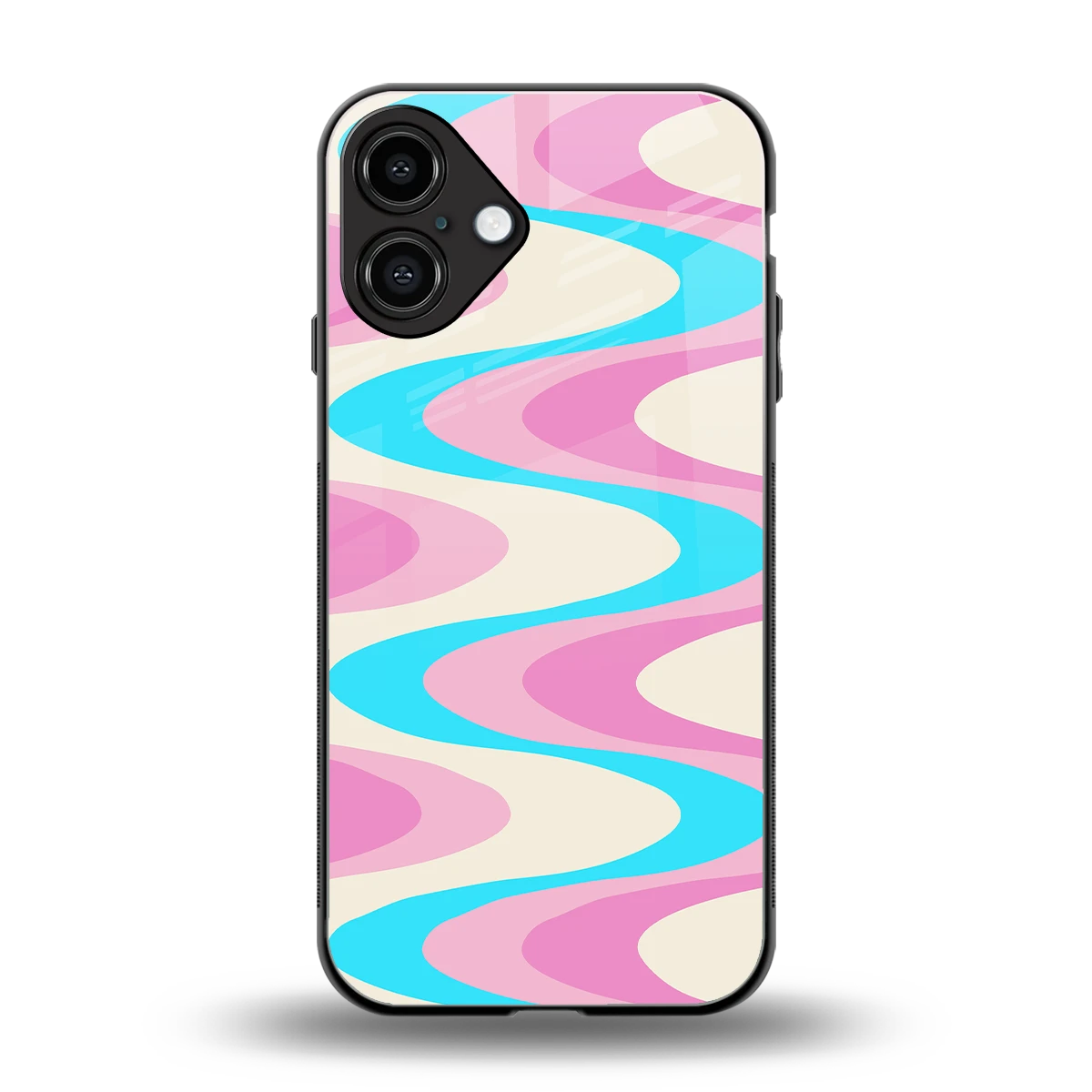 Psychedelic Zig back phone cover | glass case for iphone 16 plus