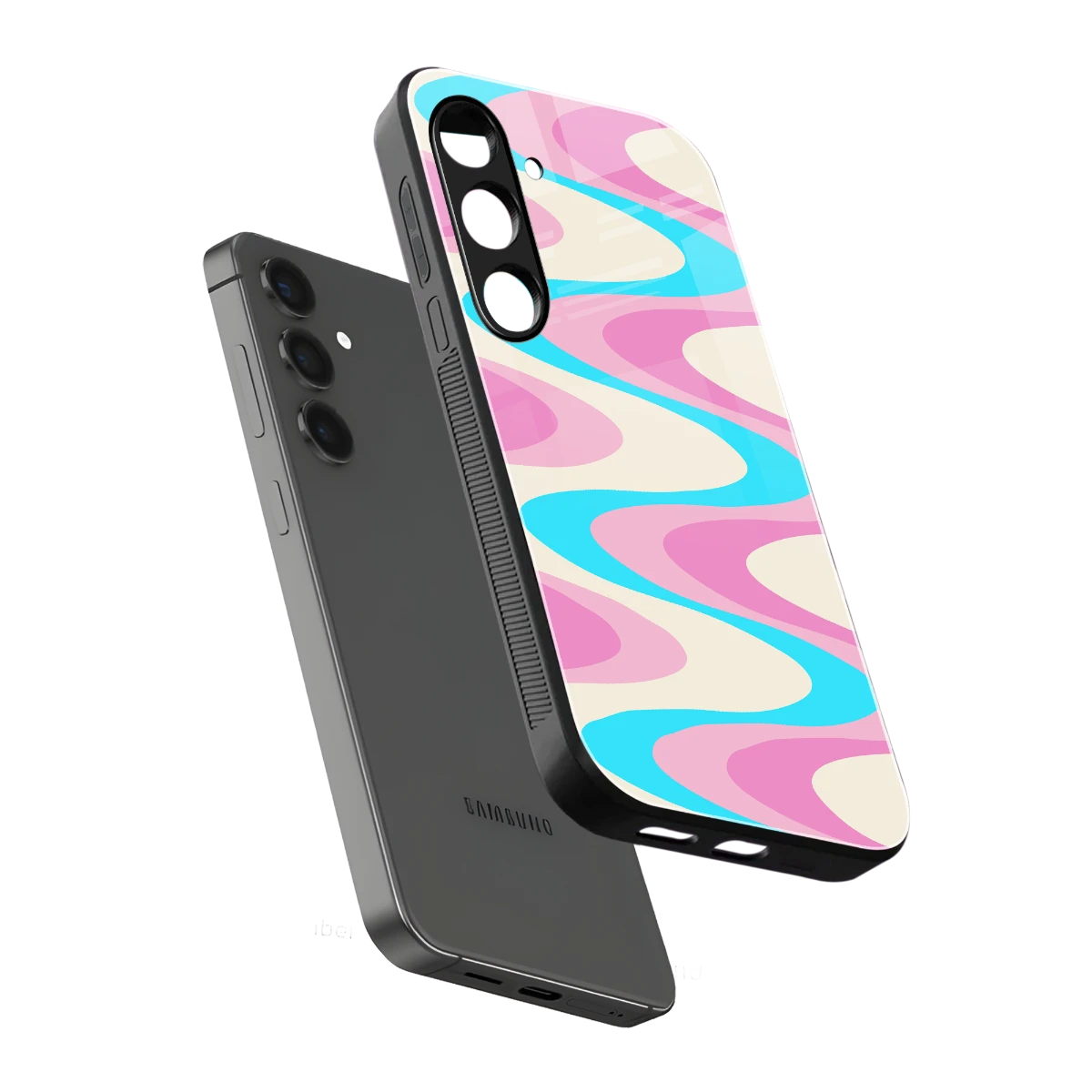 Psychedelic Zig sleek samsung galaxy s24 cover with tempered glass back and TPU edges