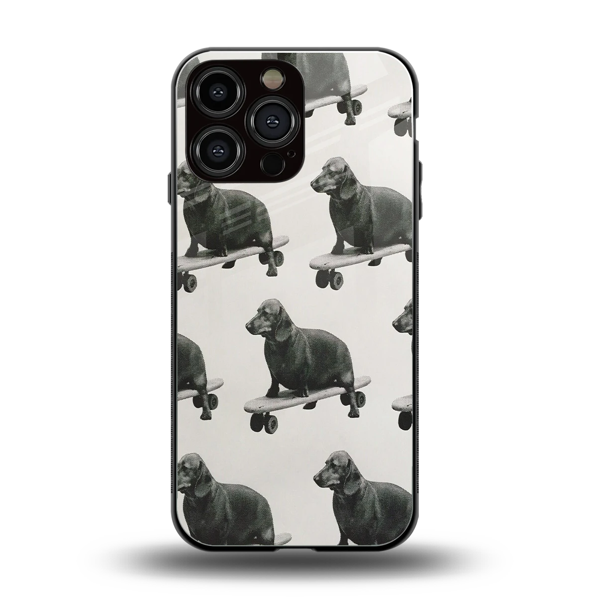 Pup Skater back phone cover | glass case for iphone 14 pro max