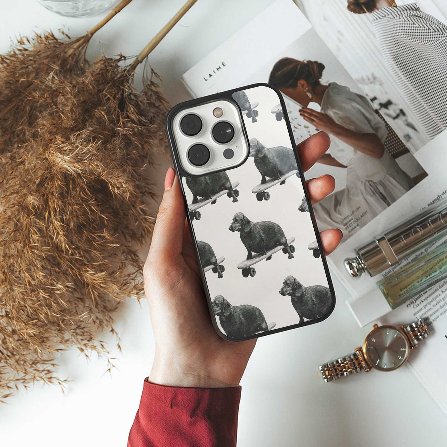 Pup Skater Phone Case for Iphone 16 | Glass Case