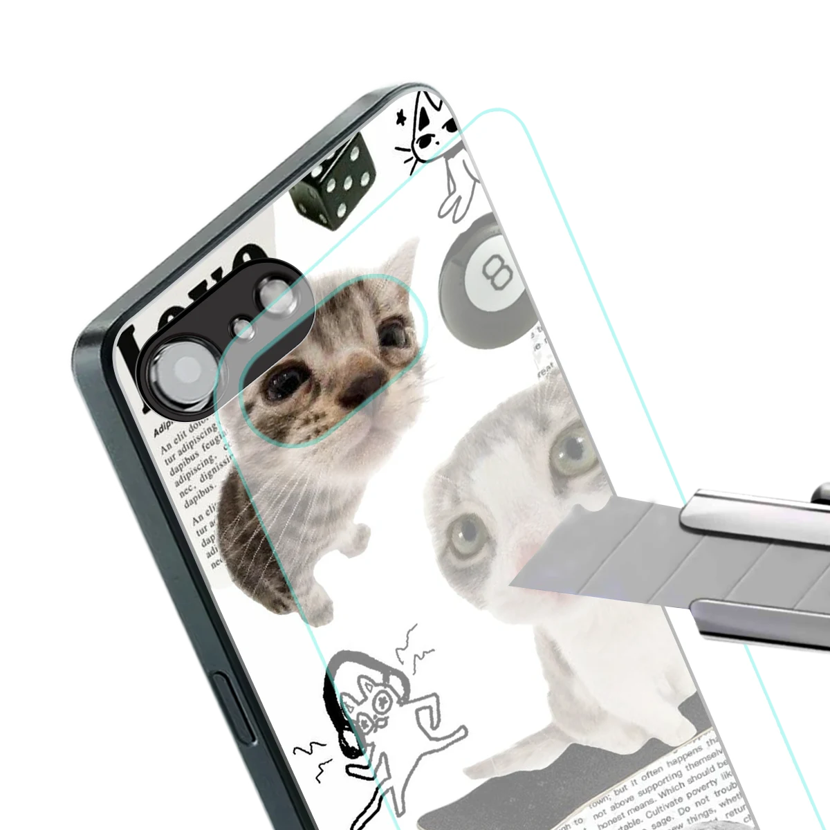 Purrfect Patchwork stylish phone case for iphone 16e | glossy glass and slim fit