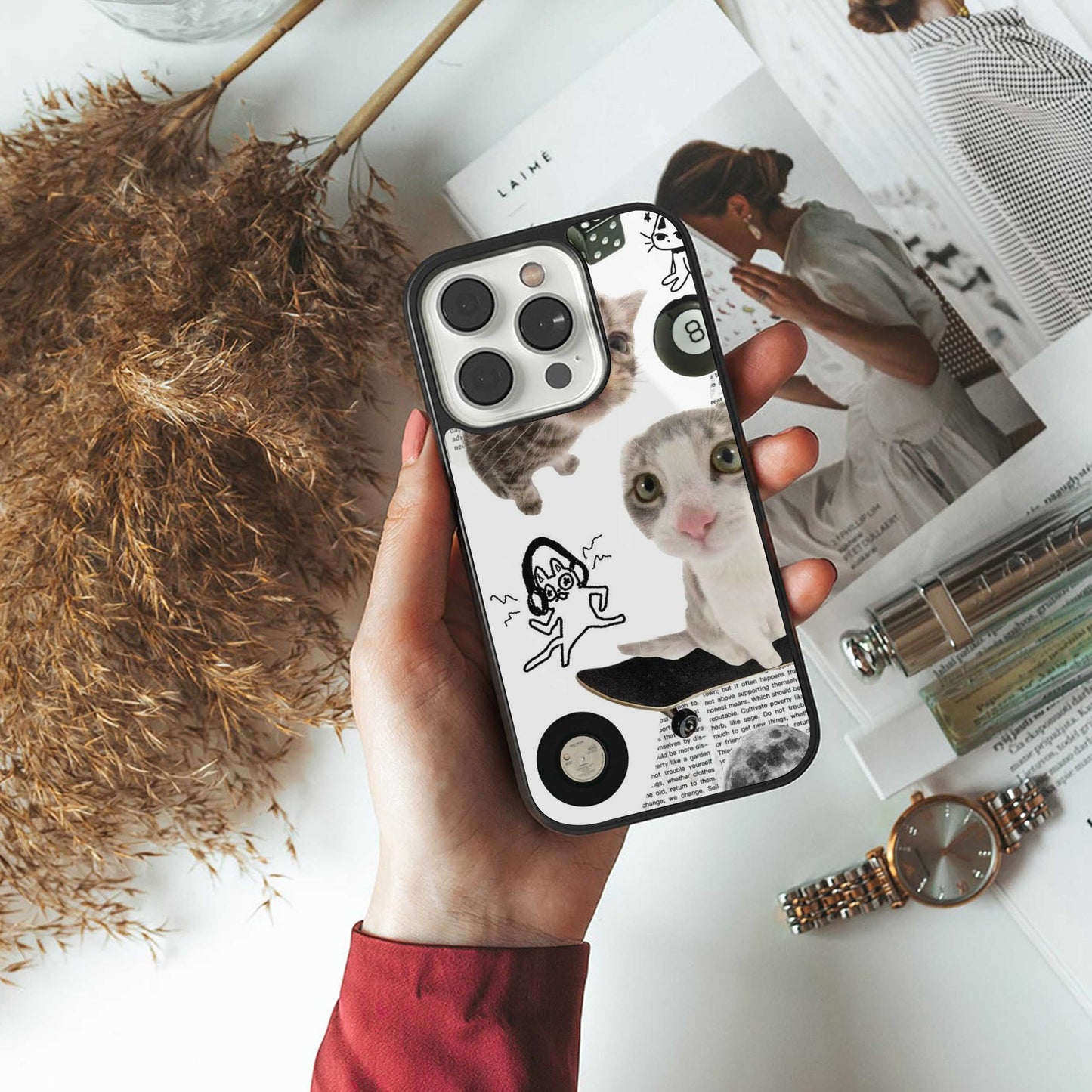 Purrfect Patchwork Phone Case for Iphone 16 | Glass Case