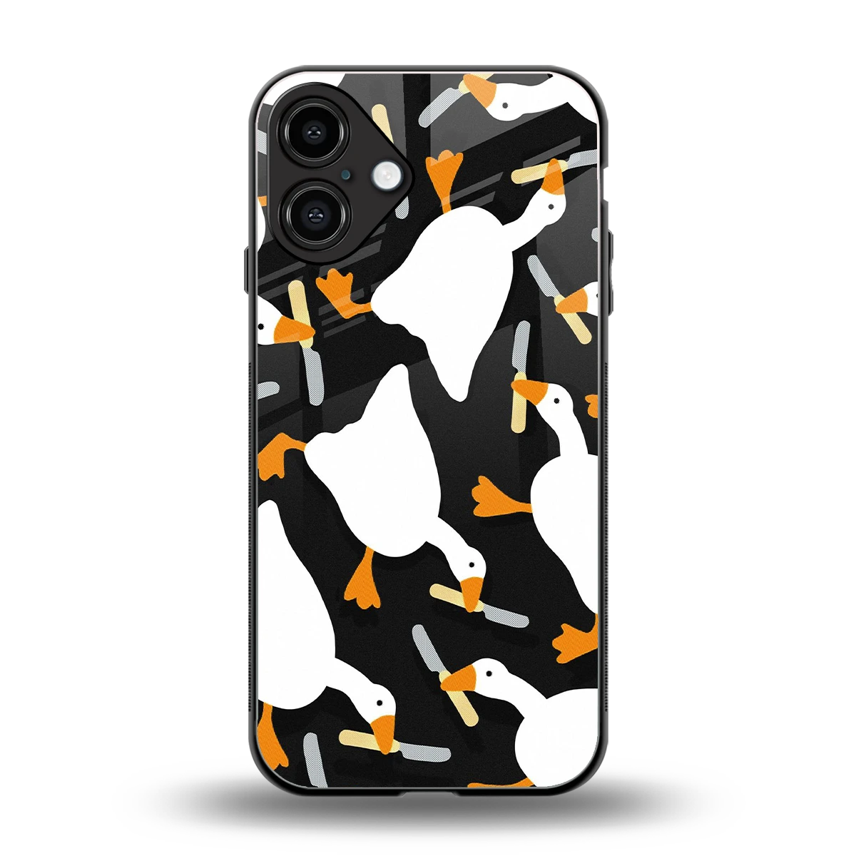 Quack Attack back phone cover | glass case for iphone 16 plus
