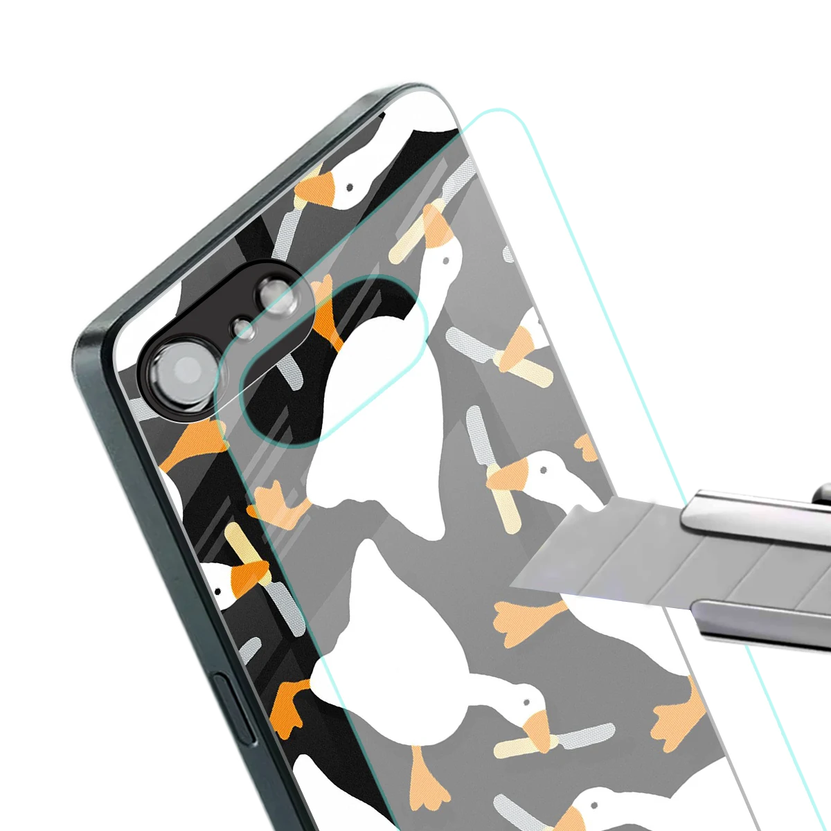 Quack Attack stylish phone case for iphone 16e | glossy glass and slim fit