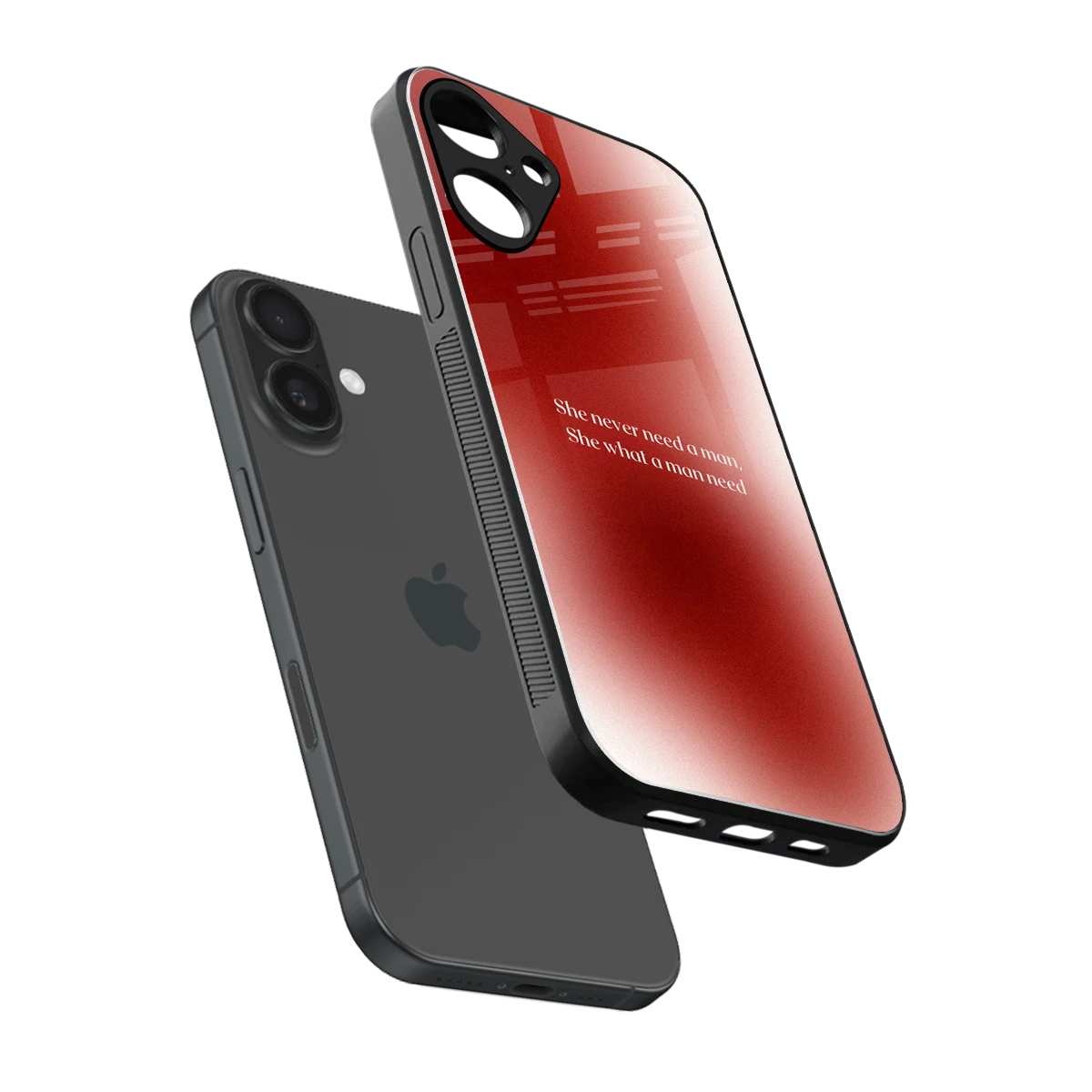 Queen Energy sleek iphone 16 plus cover with tempered glass back and TPU edges
