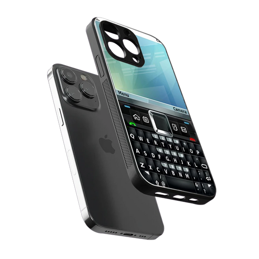 Qwerty Keypad sleek iphone 14 pro max cover with tempered glass back and TPU edges