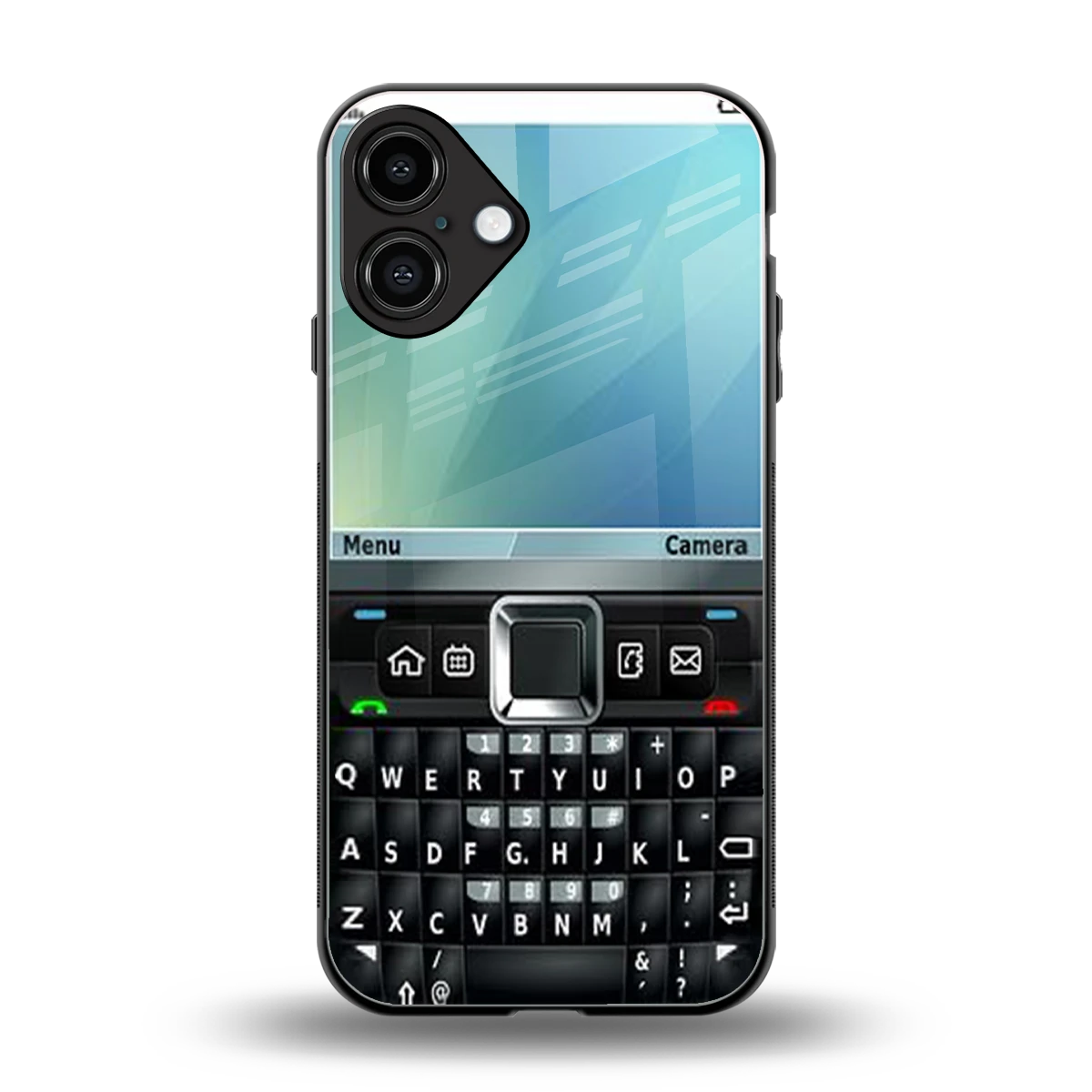 Qwerty Keypad back phone cover | glass case for iphone 16 plus
