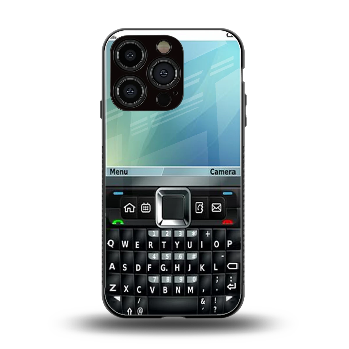 Qwerty Keypad back phone cover | glass case for iphone 16 pro