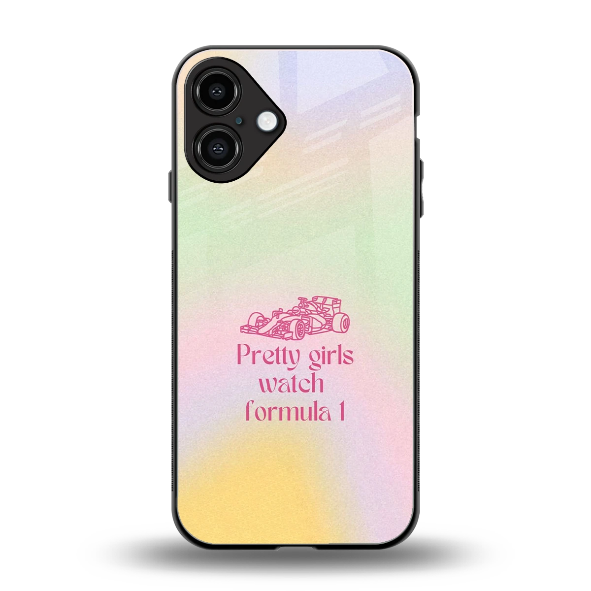 Race Chic back phone cover | glass case for iphone 16 plus