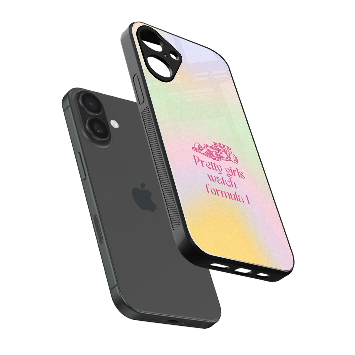 Race Chic sleek iphone 16 plus cover with tempered glass back and TPU edges