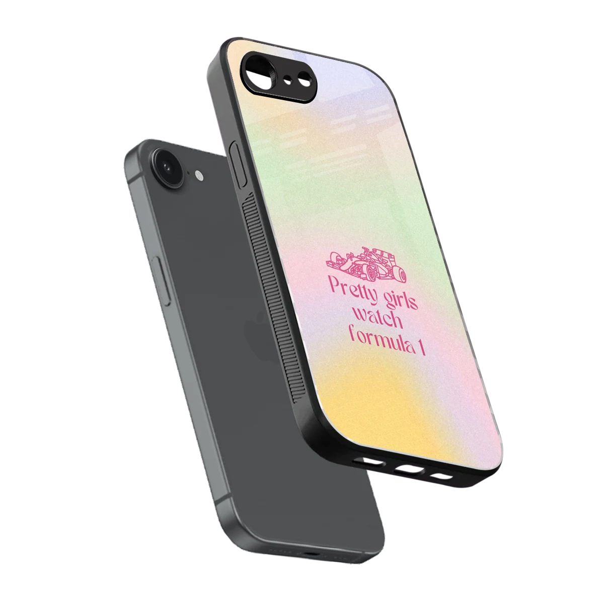 Race Chic sleek iphone 16e cover with tempered glass back and TPU edges