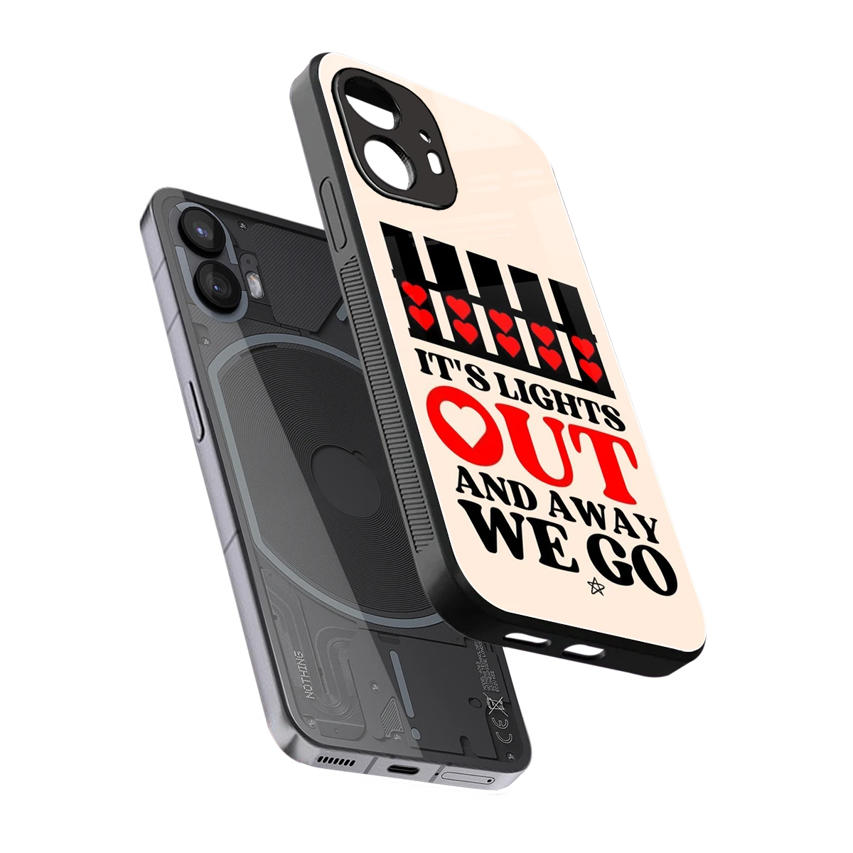 Racer Spirit sleek nothing phone 2 cover with tempered glass back and TPU edges