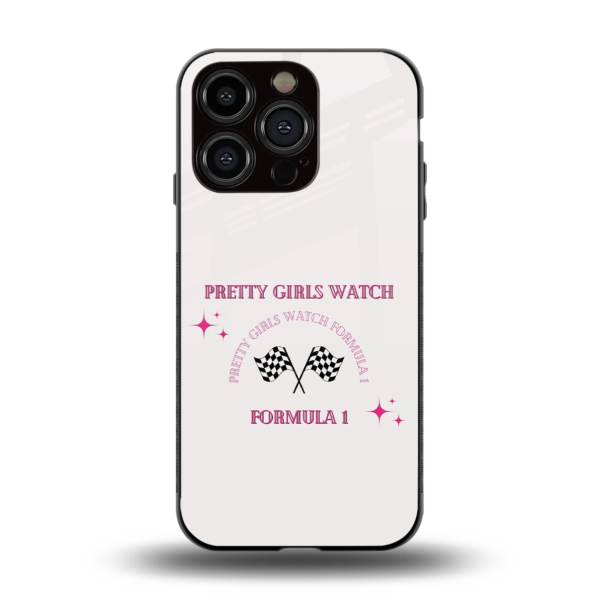 Racing Babe back phone cover | glass case for iphone 15 pro
