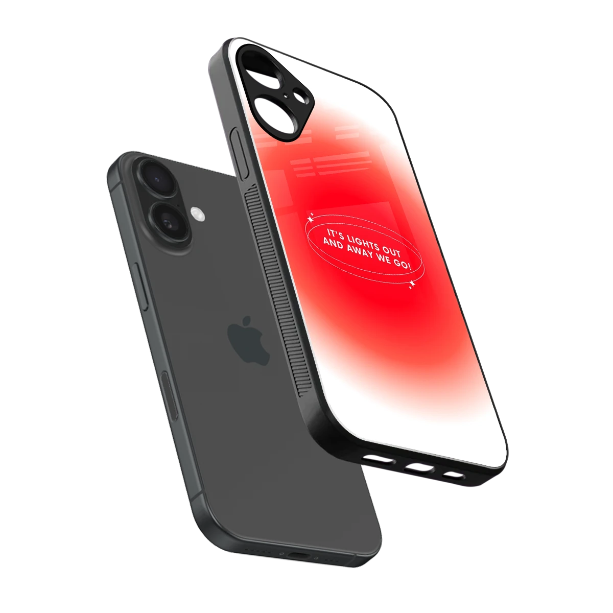 Racing Spirit sleek iphone 16 plus cover with tempered glass back and TPU edges