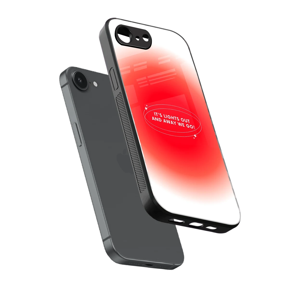 Racing Spirit sleek iphone 16e cover with tempered glass back and TPU edges