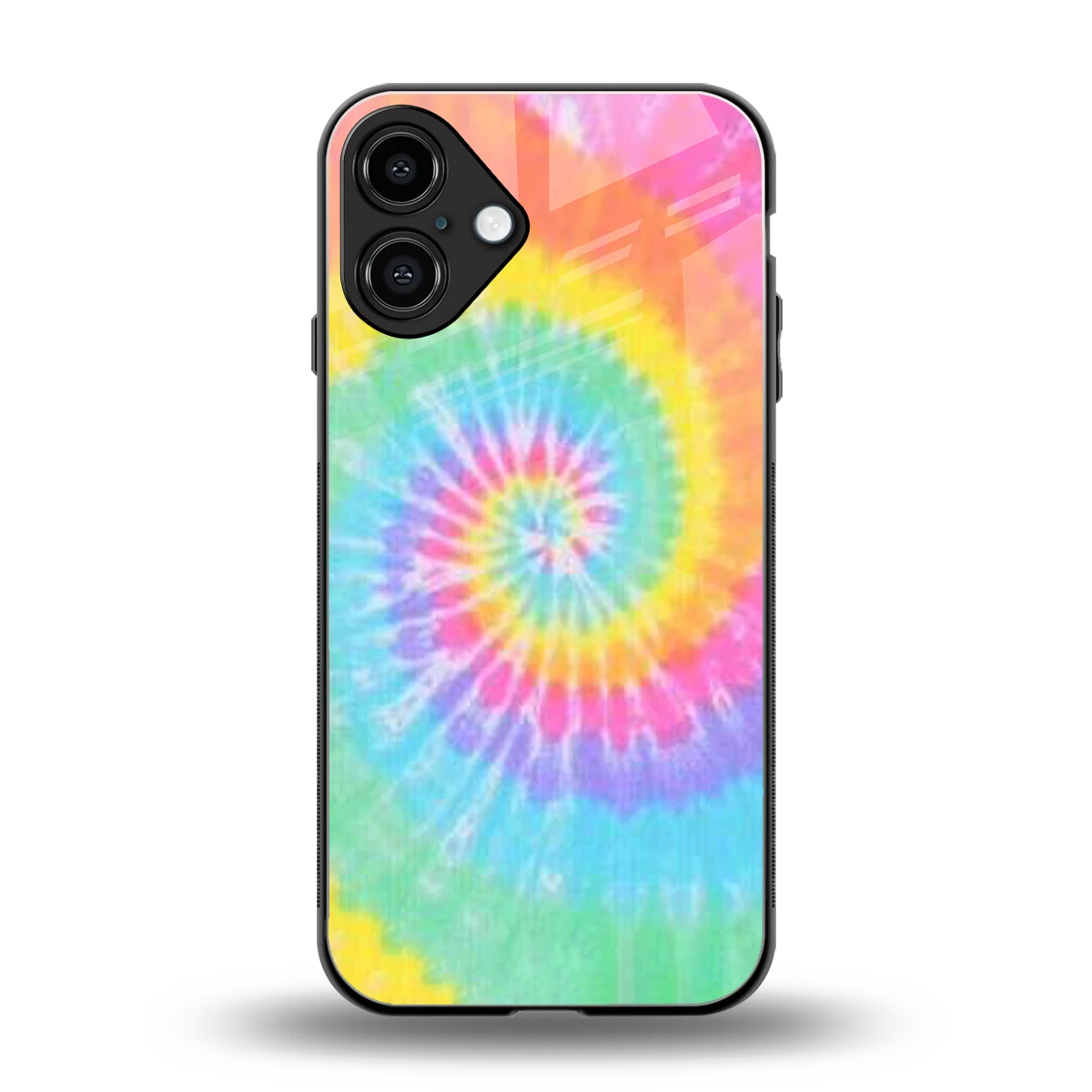 Rainbow back phone cover | glass case for iphone 16 plus