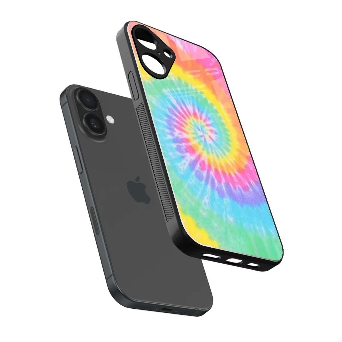 Rainbow sleek iphone 16 plus cover with tempered glass back and TPU edges