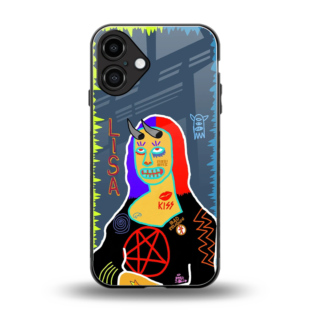 Rebel Lisa back phone cover | glass case for iphone 16 plus