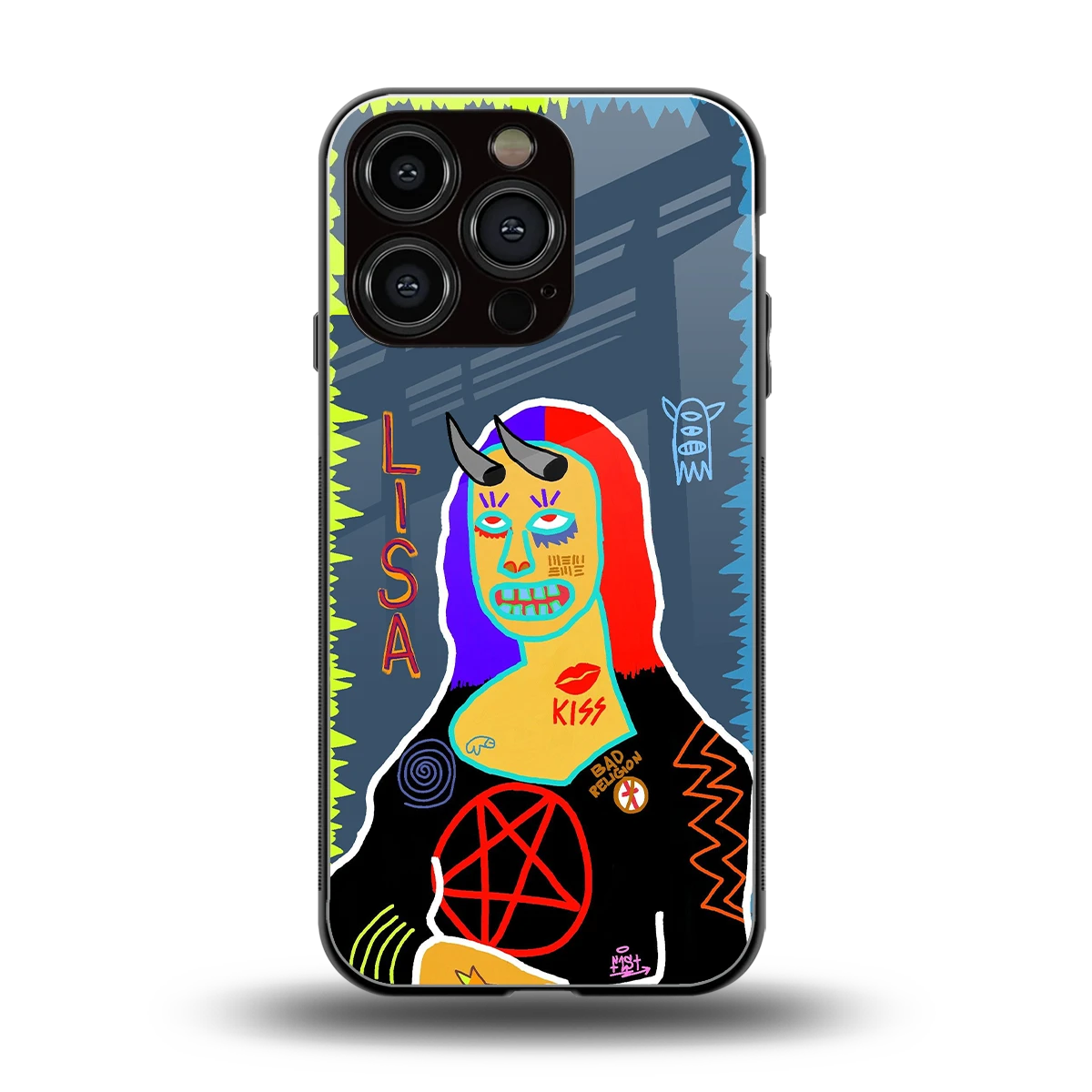 Rebel Lisa back phone cover | glass case for iphone 16 pro