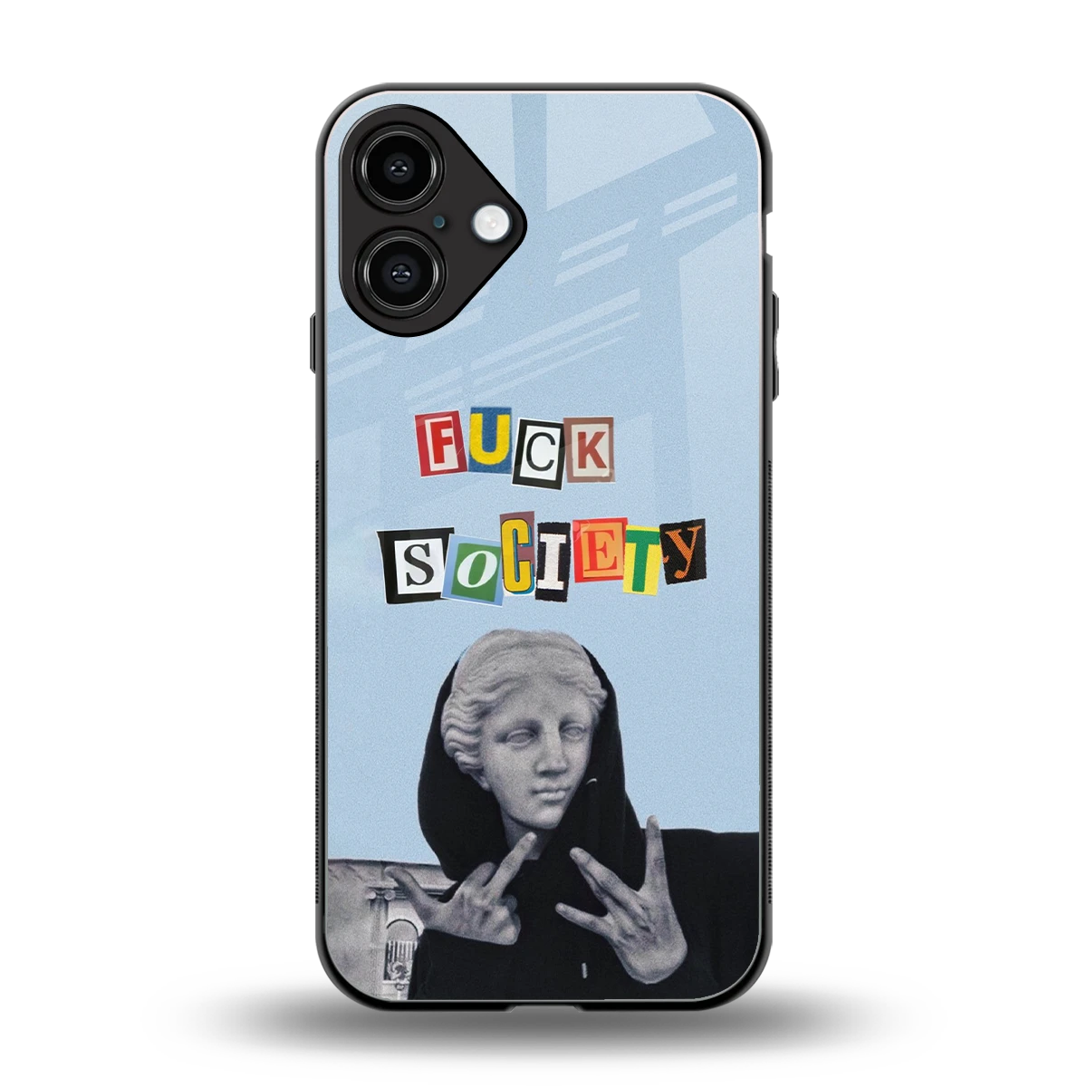 Rebel Mind back phone cover | glass case for iphone 16 plus