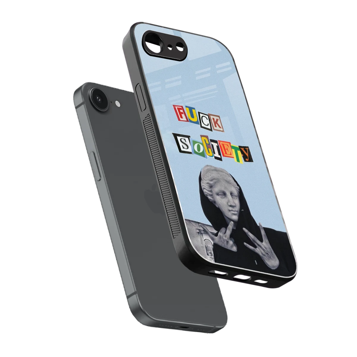 Rebel Mind sleek iphone 16e cover with tempered glass back and TPU edges