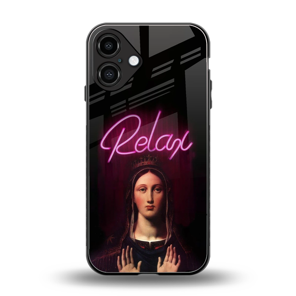 Relax back phone cover | glass case for iphone 16 plus