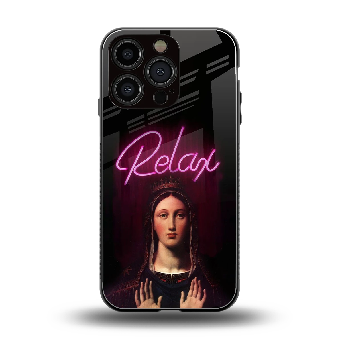 Relax back phone cover | glass case for iphone 16 pro