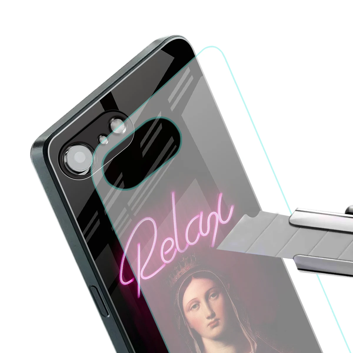 Relax stylish phone case for iphone 16e | glossy glass and slim fit