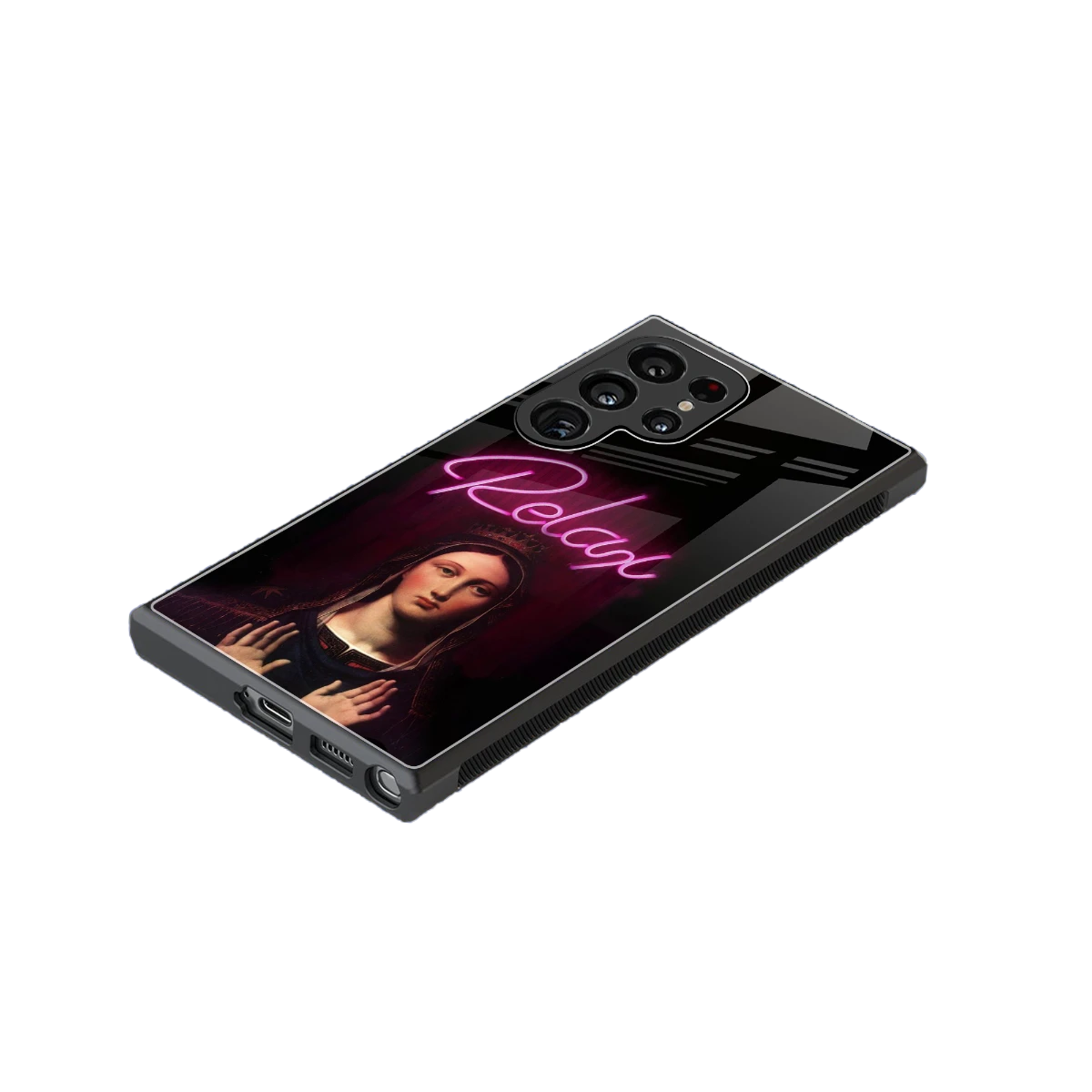 Relax stylish phone case for samsung galaxy s24 ultra | glossy glass and slim fit