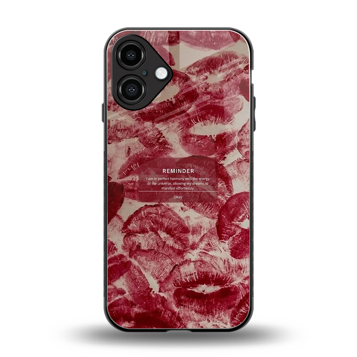 Reminder back phone cover | glass case for iphone 16 plus