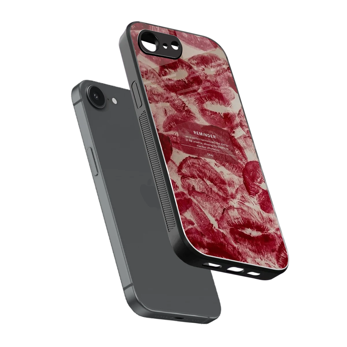 Reminder sleek iphone 16e cover with tempered glass back and TPU edges