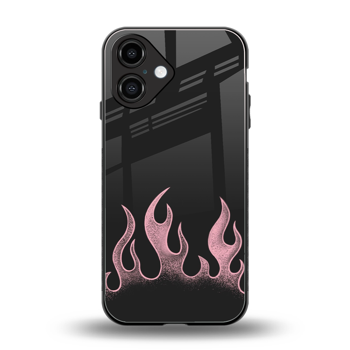 Retro Pink Flames Phone Case for Iphone 16 | Glass Case