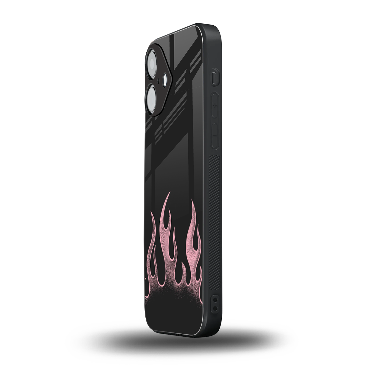 Retro Pink Flames Phone Case for Iphone 16 | Glass Case