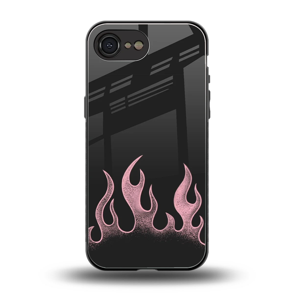 Retro Pink Flames back phone cover | glass case for iphone 16e