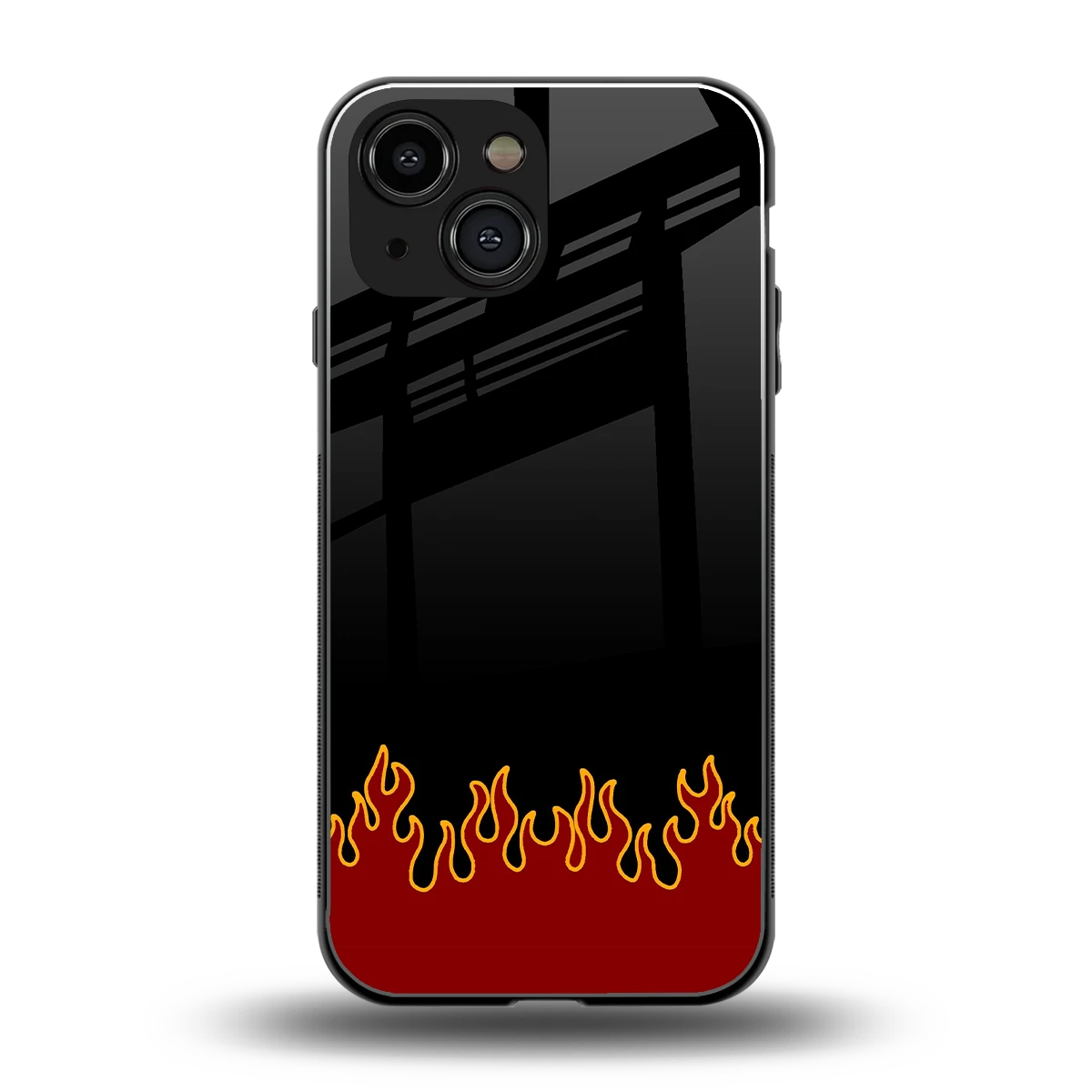 Retro Red Flames back phone cover | glass case for iphone 13 mini