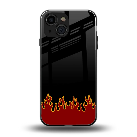 Retro Red Flames back phone cover | glass case for iphone 13 mini