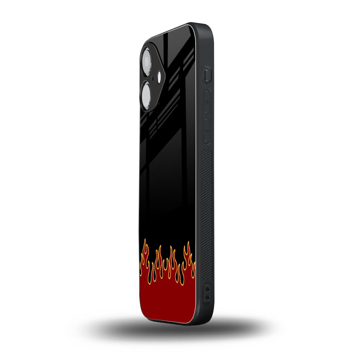 Retro Red Flames Phone Case for Iphone 16 | Glass Case