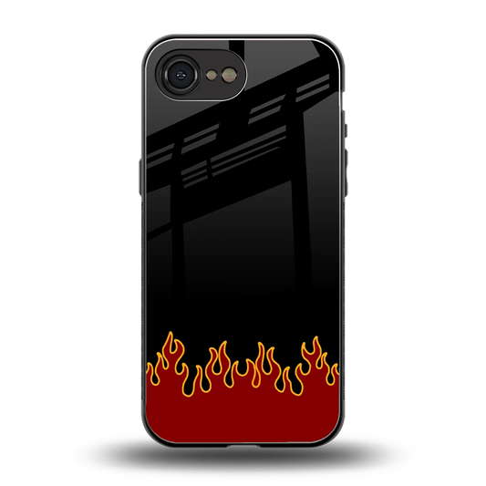 Retro Red Flames back phone cover | glass case for iphone 16e