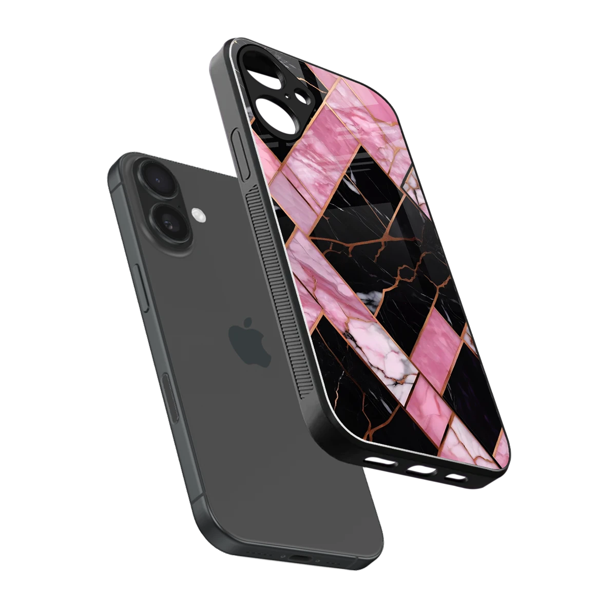 Rose Luxe sleek iphone 16 plus cover with tempered glass back and TPU edges