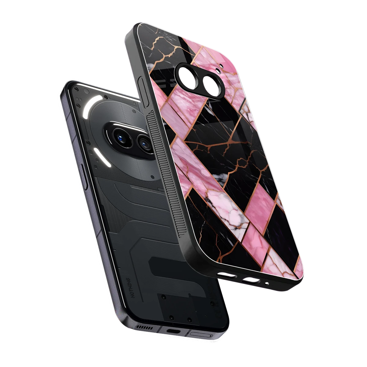 Rose Luxe sleek nothing phone 2a cover with tempered glass back and TPU edges